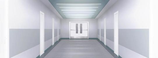 couloir vide blanc, hall d'hôpital ou de clinique 3d vecteur