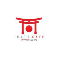 torii gate culture traditionnelle japonaise simple logo illustration icône avec concept de vecteur minimaliste esthétique