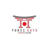 torii gate culture traditionnelle japonaise simple logo illustration icône avec concept de vecteur minimaliste esthétique