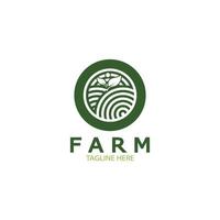 illustration de conception de logo biologique de l'agriculture agricole de l'entreprise agricole, champ de culture, pâturage, lait, concept de conception, symbole créatif, icône, modèle vecteur