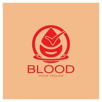 sang circulant don de sang don de sang logo icône illustration modèle vecteur de conception à des fins médicales clinique de phytothérapie hôpital et transfusion sanguine