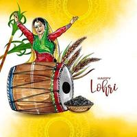 joyeux lohri et baisakhi fond de célébration du festival culturel sikh vecteur