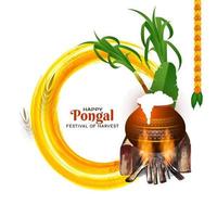 beau joyeux pongal traditionnel festival du sud de l'inde fond vecteur