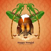 fond de festival traditionnel indien heureux pongal vecteur