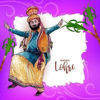 joyeux lohri et baisakhi fond de célébration du festival culturel sikh vecteur