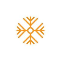 eps10 vecteur orange flocon de neige ou icône d'art abstrait saison d'hiver isolé sur fond blanc. symbole de flocon de neige dans un style moderne et plat simple pour la conception de votre site Web, votre logo et votre application mobile