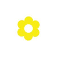 eps10 vecteur jaune fleur de printemps abstraite solide art icône ou logo isolé sur fond blanc. symbole de fleur circulaire dans un style moderne et plat simple pour la conception de votre site Web et votre application mobile