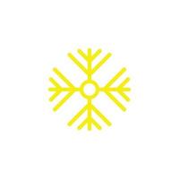 eps10 flocon de neige vectoriel jaune ou icône d'art abstrait saison d'hiver isolé sur fond blanc. symbole de flocon de neige dans un style moderne simple et plat pour la conception de votre site Web, votre logo et votre application mobile