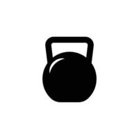 eps10 icône ou logo d'art de kettlebell vectoriel noir isolé sur fond blanc. symbole d'haltérophilie ou d'entraînement physique dans un style moderne simple et plat pour la conception de votre site Web et votre application mobile