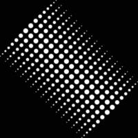 eps10 illustrations vectorielles en pointillés de demi-teintes blanches isolées sur fond noir. motif abstrait géométrique circulaire dans un style moderne simple et plat pour la conception de votre site Web et votre application mobile vecteur