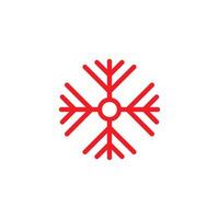 eps10 flocon de neige vectoriel rouge ou icône d'art abstrait saison d'hiver isolé sur fond blanc. symbole de flocon de neige dans un style moderne simple et plat pour la conception de votre site Web, votre logo et votre application mobile