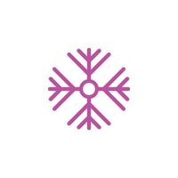 eps10 flocon de neige vectoriel rose ou icône d'art abstrait saison d'hiver isolé sur fond blanc. symbole de flocon de neige dans un style moderne simple et plat pour la conception de votre site Web, votre logo et votre application mobile