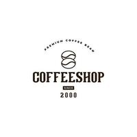 création de logo vintage de café. création de logo hipster en grains de café. logo au format vectoriel. vecteur