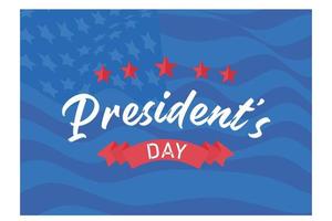 joyeux jour des présidents lettrage de texte pour la journée des présidents aux états-unis, illustration moderne de vecteur plat