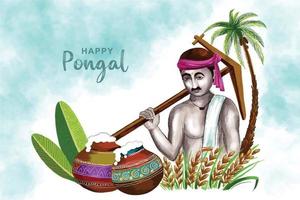 joyeux fond de célébration du festival pongal vecteur