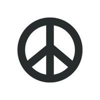 illustration de boho hippie vecteur plat. pacifique groovy rétro dessiné à la main, symbole de paix