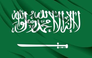 drapeau national de l'arabie saoudite agitant une illustration vectorielle réaliste vecteur