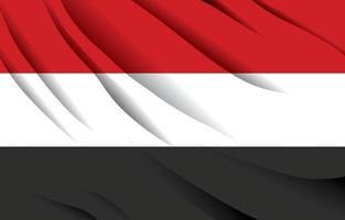 drapeau national du yémen agitant une illustration vectorielle réaliste vecteur