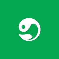 cercle feuille yin yang équilibre nature vert logo vecteur