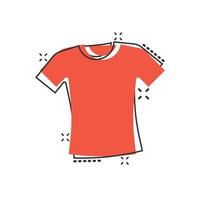 icône de t-shirt dans le style comique. illustration de vecteur de dessin animé de vêtements décontractés sur fond blanc isolé. concept d'entreprise d'effet d'éclaboussure d'usure de polo.