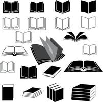 silhouette de fichier modifiable de vecteur d'icône de livre