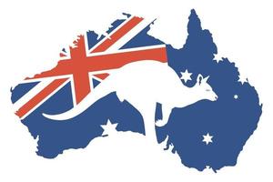 drapeau australien sur la carte vecteur