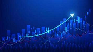 concept d'économie et de finance. statistiques sur les entreprises financières chandeliers boursiers et graphique à barres vecteur