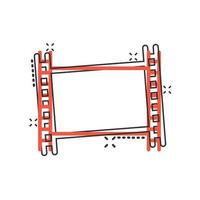 icône de film dans le style comique. illustration de vecteur de dessin animé de film sur fond blanc isolé. lire le concept d'entreprise d'effet splash vidéo.