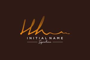 vecteur de modèle de logo de signature hh initial. illustration vectorielle de calligraphie dessinée à la main.
