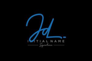 vecteur de modèle de logo de signature jd initial. illustration vectorielle de calligraphie dessinée à la main.