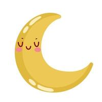 croissant de lune temps kawaii vecteur