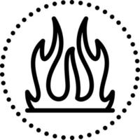icône de la ligne pour la flamme vecteur