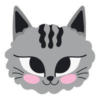 visage de chat gris vecteur