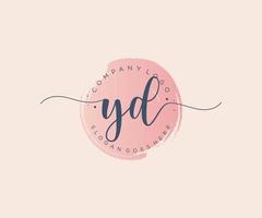 logo féminin yd initial. utilisable pour les logos nature, salon, spa, cosmétique et beauté. élément de modèle de conception de logo vectoriel plat.