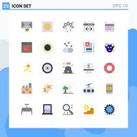 interface mobile ensemble de 25 pictogrammes de calendrier de processus de date d'analyse visualisation de données éléments de conception vectoriels modifiables vecteur