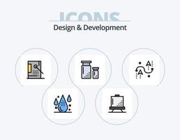 pack d'icônes rempli de ligne de conception et de développement 5 conception d'icônes. motif. cartouche. dessin. Peinture. motif vecteur