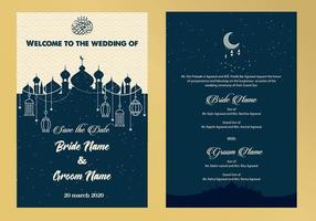 invitation de mariage islamique vecteur