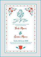 modèle d'invitation de mariage indien vecteur