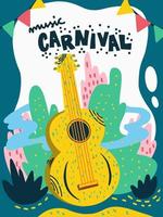 concept d'affiche de couverture de carnaval. illustration vectorielle vecteur