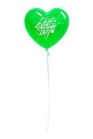 un ballon vert en forme de coeur, pour la fête nationale irlandaise de la saint patrick. objet réaliste isolé sur blanc. illustration vectorielle vecteur