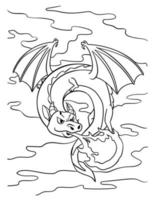 chevalier dragon coloriage pour les enfants vecteur