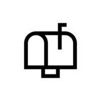 icône de boîte aux lettres linéaire. isolé sur blanc. illustration vectorielle vecteur