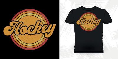 cadeau de joueur de hockey de sport drôle conception de t-shirt de hockey vintage rétro vecteur