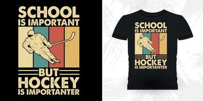 cadeau de joueur de hockey de sport drôle conception de t-shirt de hockey vintage rétro vecteur