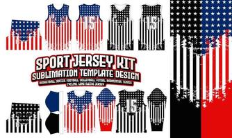 usa jersey design sport wear disposition du drapeau national pour le football football e-sport basketball volleyball badminton futsal t-shirt vecteur