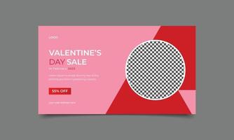 bannière de vacances de la saint-valentin et conception de vente de bannière d'invitations. vecteur