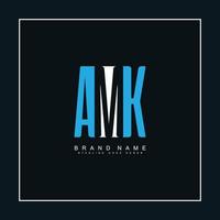 lettre initiale logo amk - logo d'entreprise simple pour l'alphabet a, m et k vecteur