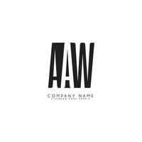 lettre initiale aaw logo - logo d'entreprise minimal pour l'alphabet a et w vecteur