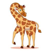 dessin animé mignon de girafe. illustration vectorielle vecteur