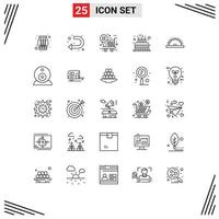 pack de ligne de 25 symboles universels de scie kid checkout gâteau mignon éléments de conception vectoriels modifiables vecteur